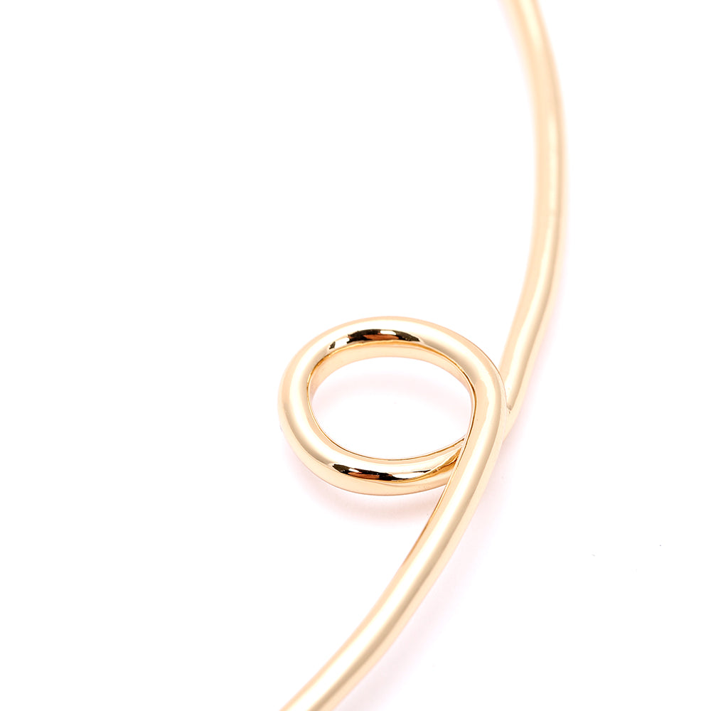 Minimalist Gold-Tone Choker Necklace with Crystal Accent
