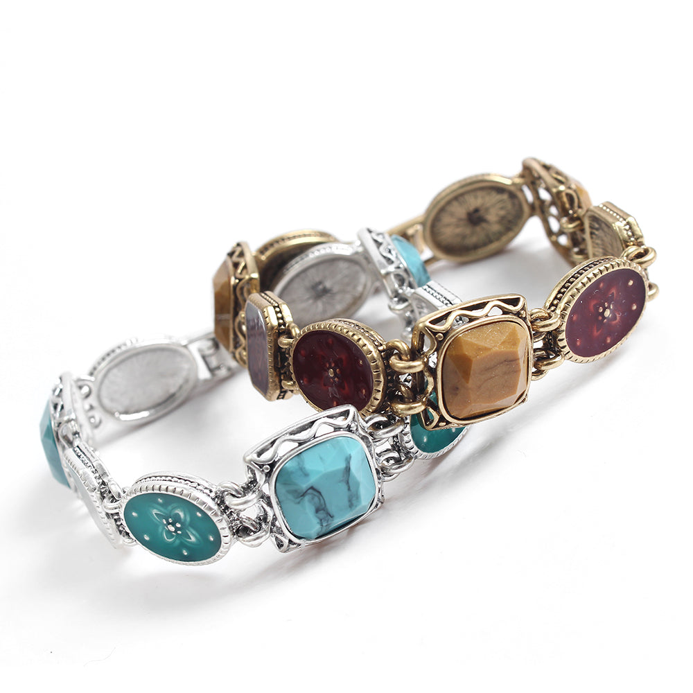 Retro Style Gem-Embedded Bracelet for Women - Unique Desig