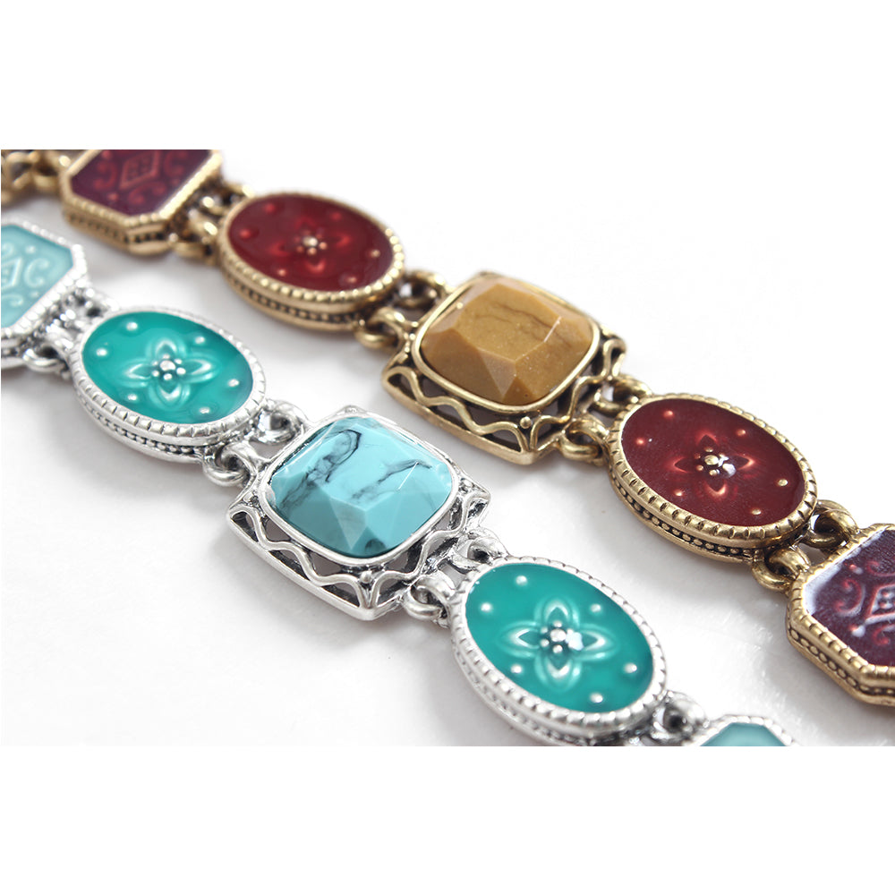 Retro Style Gem-Embedded Bracelet for Women - Unique Desig