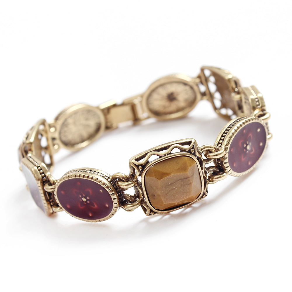 Retro Style Gem-Embedded Bracelet for Women - Unique Desig