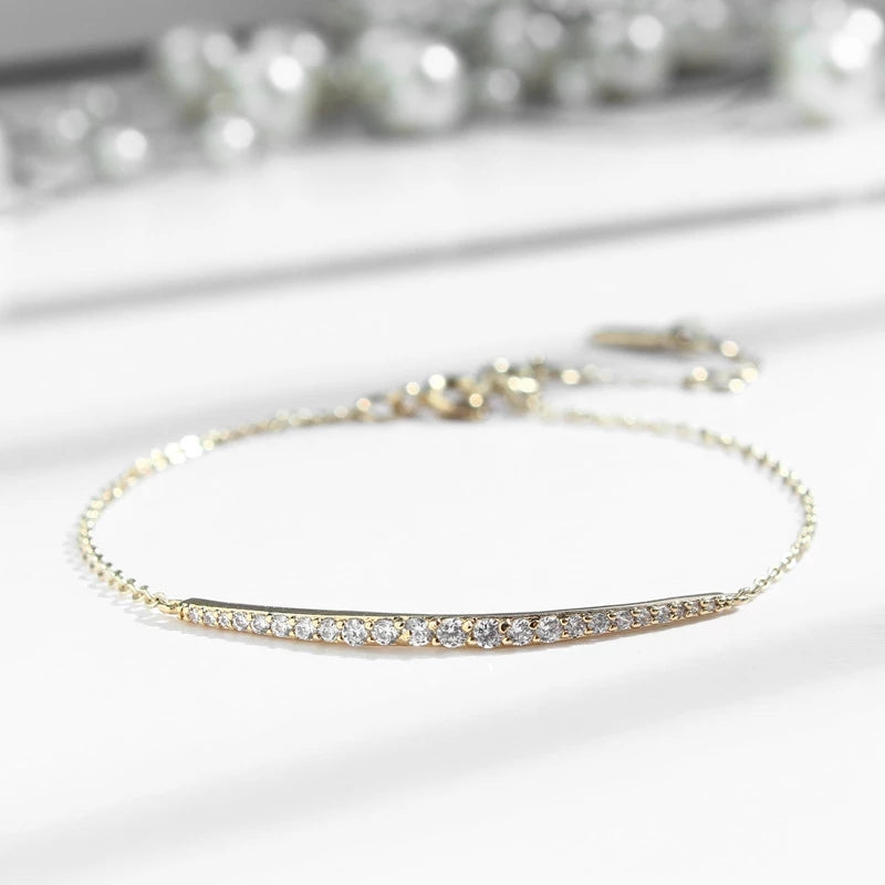 Minimalist Sparkle-Crystal -Gold -Plated