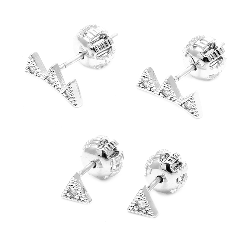 Triangle Zircon Stud Earrings Set