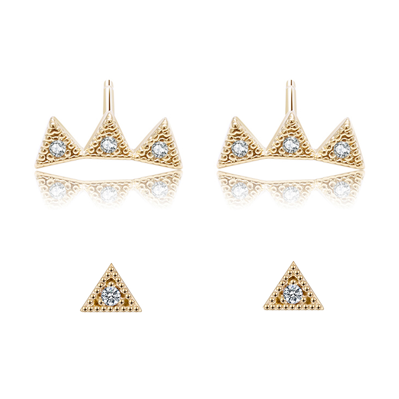 Triangle Zircon Stud Earrings Set