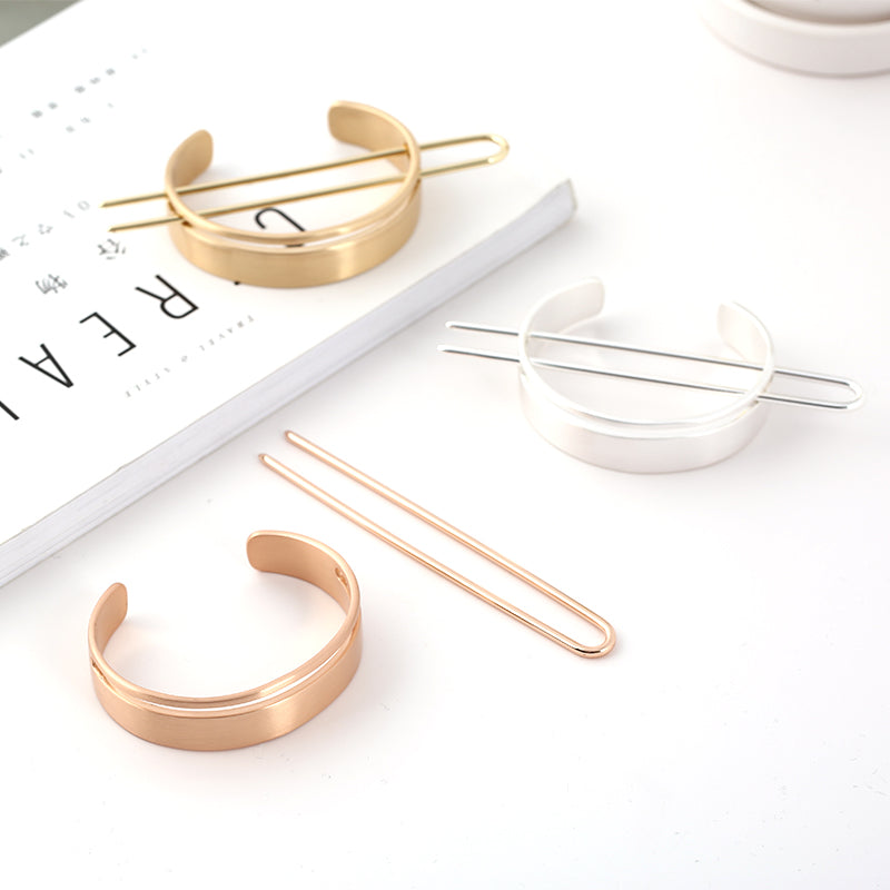 Fashion Metal Hair Clips - Geometric U - Shaped Hair Pins for Women, Chic Hair Accessories