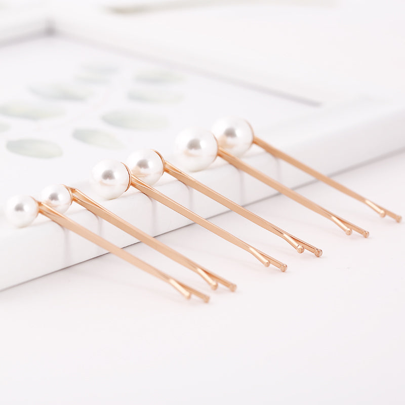 Elegant Pearl & Rose Gold Hair Pins - Timeless Beauty for Every Look