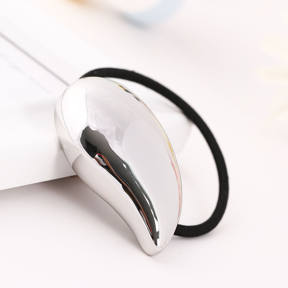Minimalist Metal Heart Hair Tie - Chic Elastic Hair Band for Daily Styling