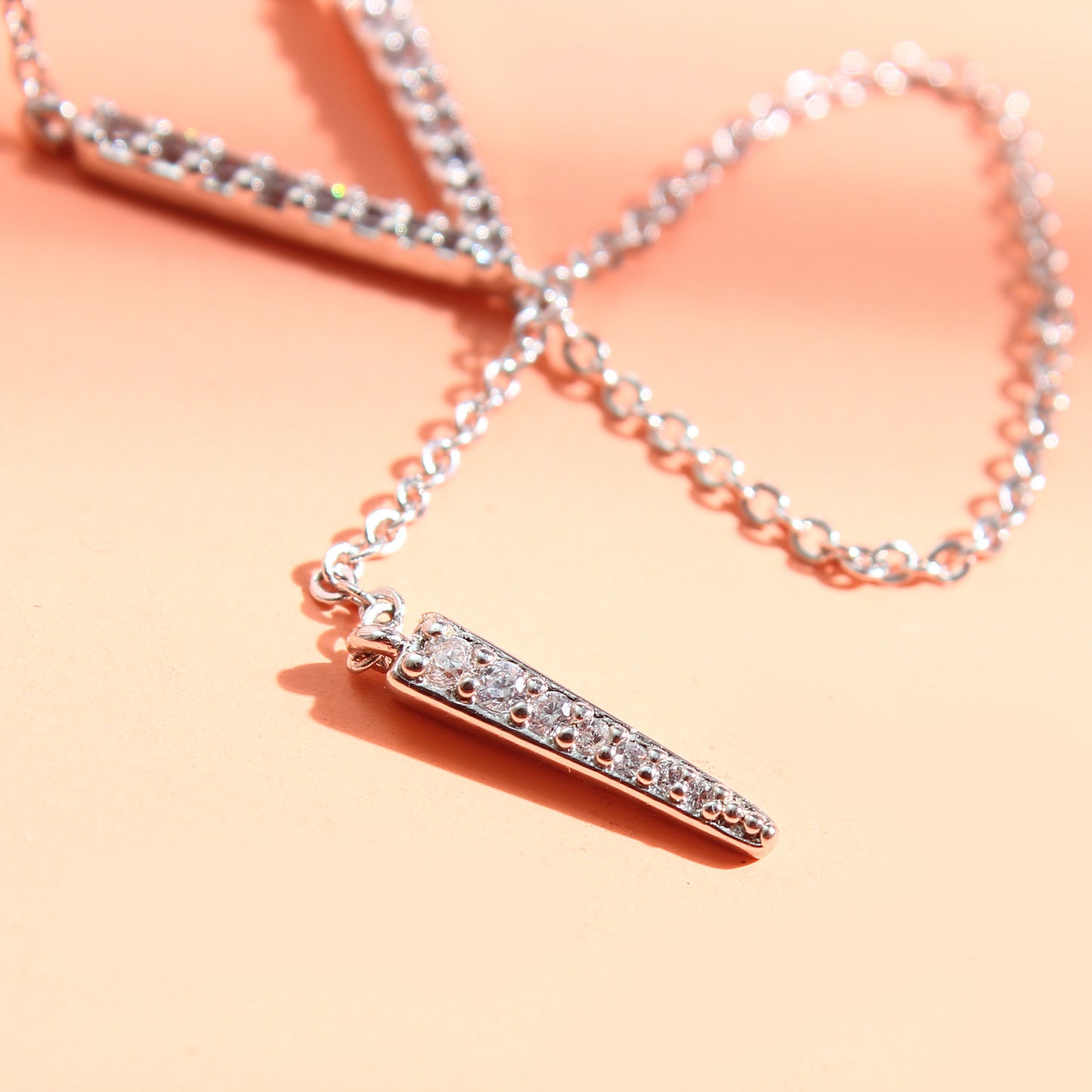 Geometric V - Shape Drop-Gold Necklace