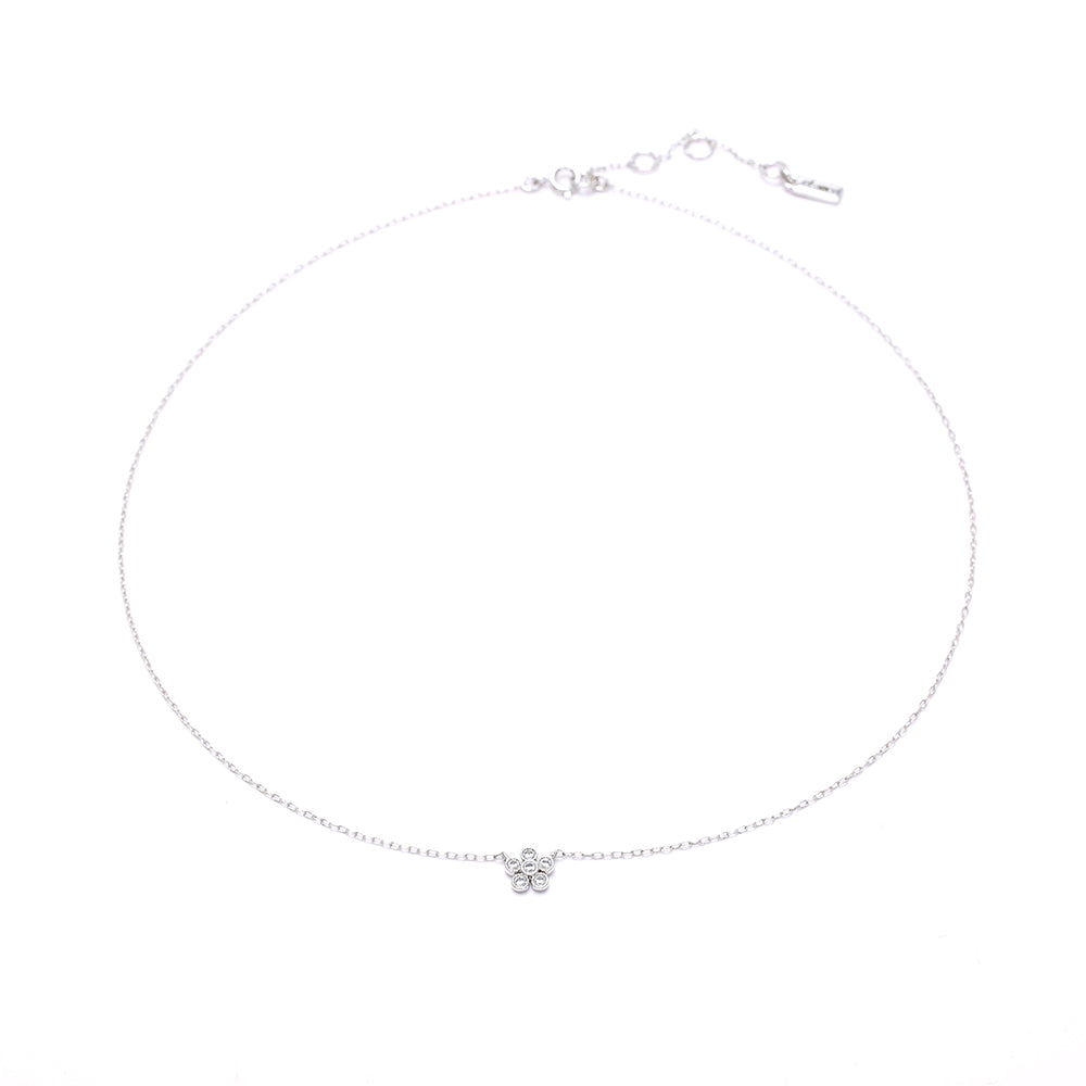 Gold/ Silver plated Toned Floral Necklace with Sparkling Crystals