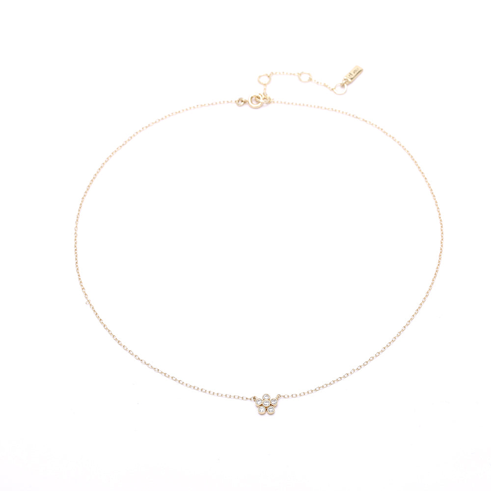 Gold/ Silver plated Toned Floral Necklace with Sparkling Crystals