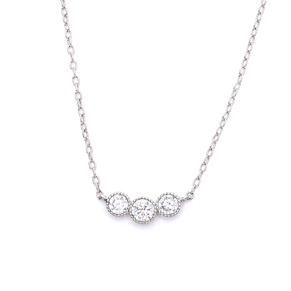Round Cubic Zirconia Pendent Necklace