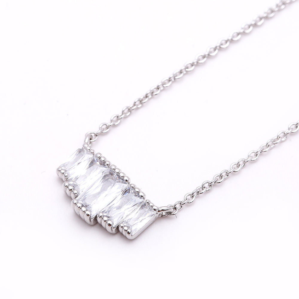 Minimalist Silver Plated Geometric Pendant Necklace
