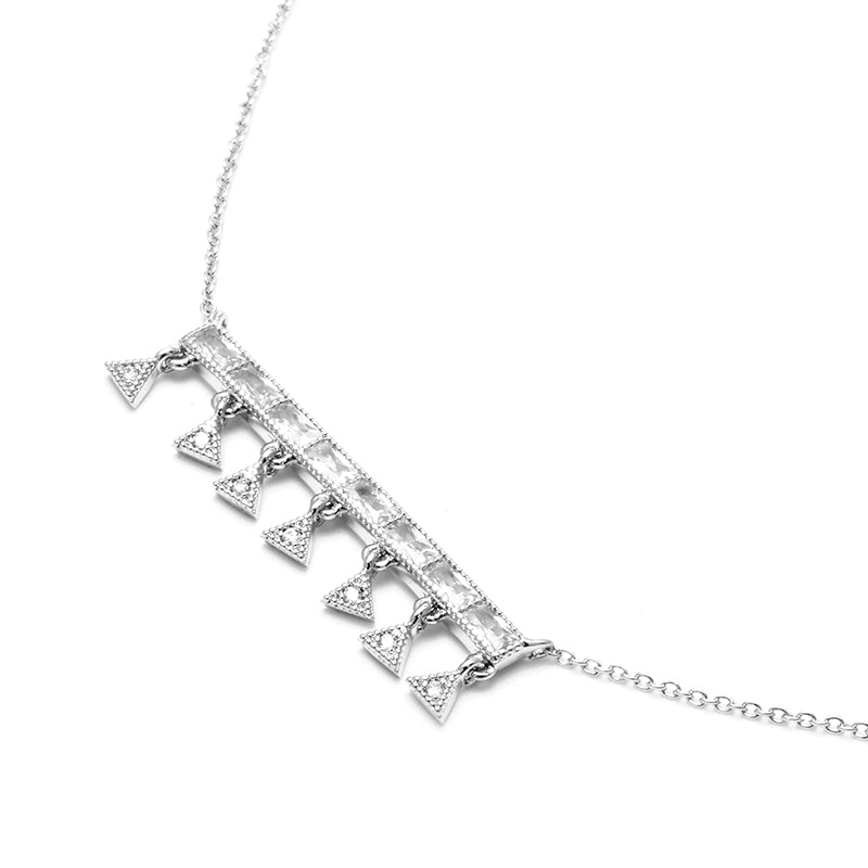 Triangle Zircon Necklace Set