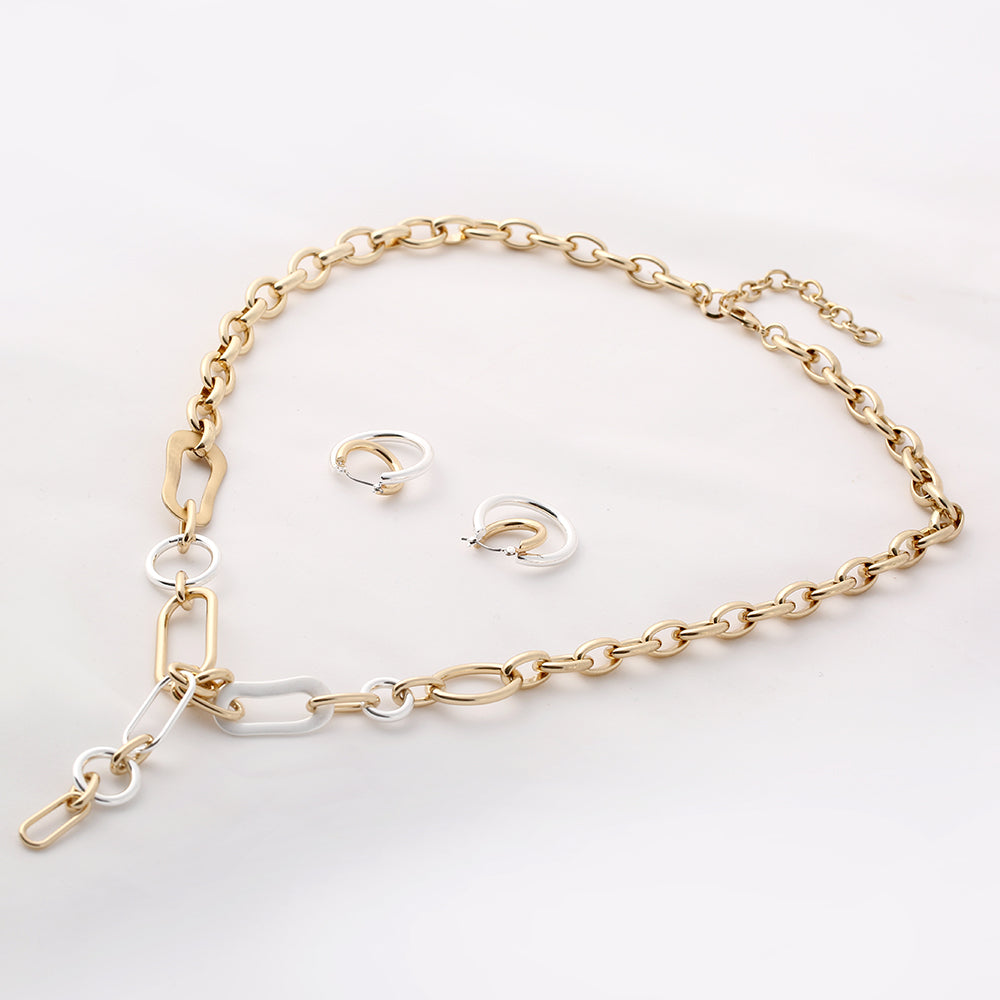 Punk Style Mixed Metal Jewelry Set - Necklaces, Bracelets, Earrings & Rings