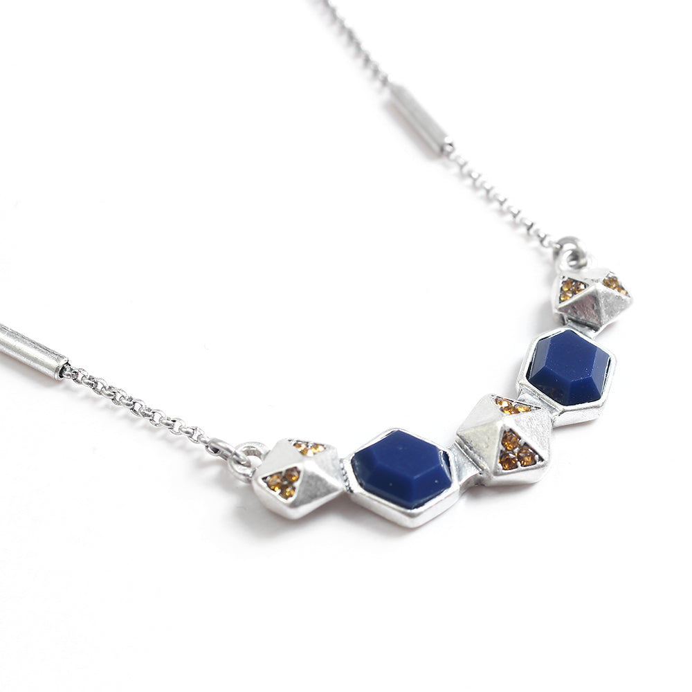 Layered Lapis Lazuli & Silver Statement Necklace Set - Boho Chic Jewelry for Women