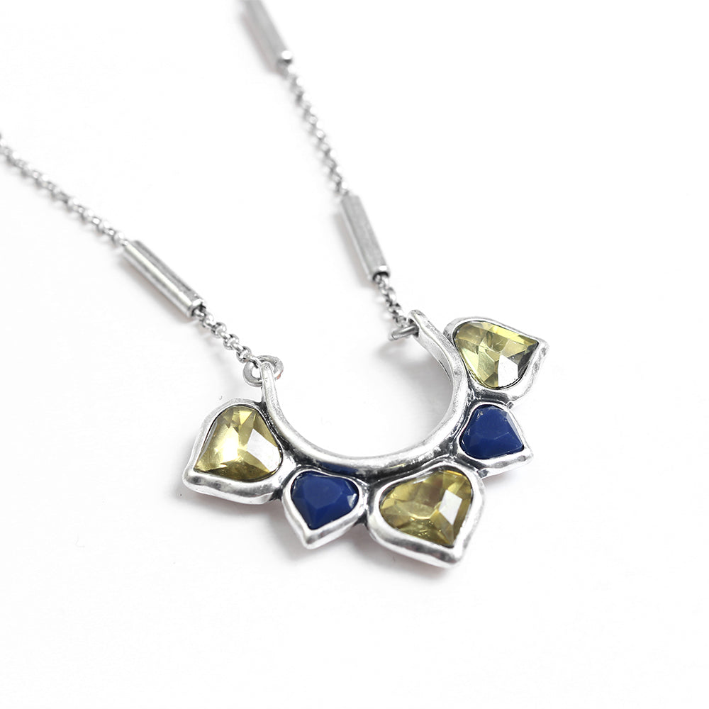 Layered Lapis Lazuli & Silver Statement Necklace Set - Boho Chic Jewelry for Women
