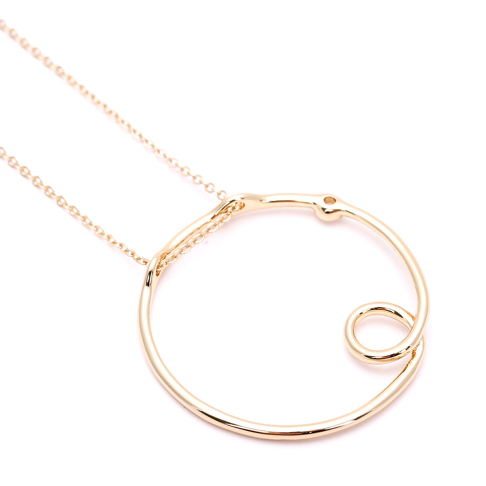 Minimalist Open Circle Pendant Necklace - Gold & Silver Statement Jewelry