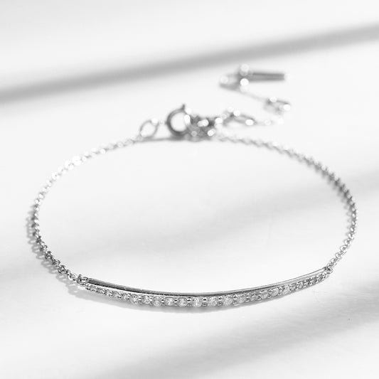 Minimalist Sparkle-Crystal -Silver -Plated