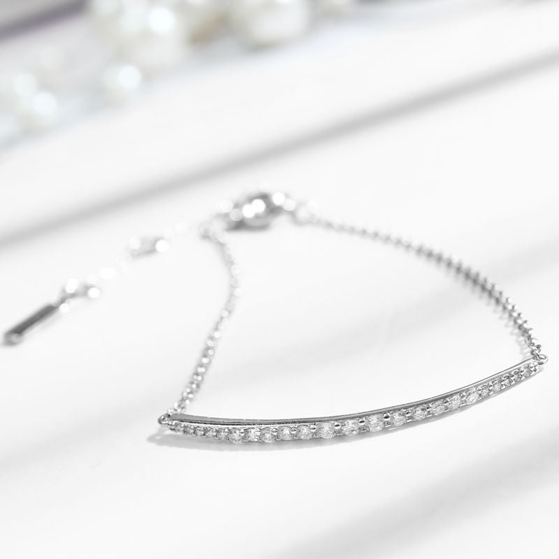Minimalist Sparkle-Crystal -Silver -Plated