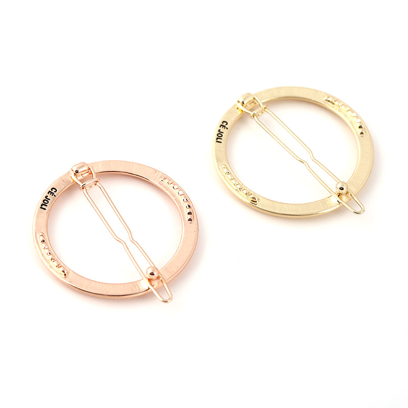 Minimalist Metal Circle Hair Clips(small one) - 2 - Tone Gold Hair Accessories for Women