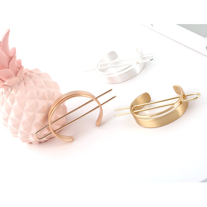 Fashion Metal Hair Clips - Geometric U - Shaped Hair Pins for Women, Chic Hair Accessories
