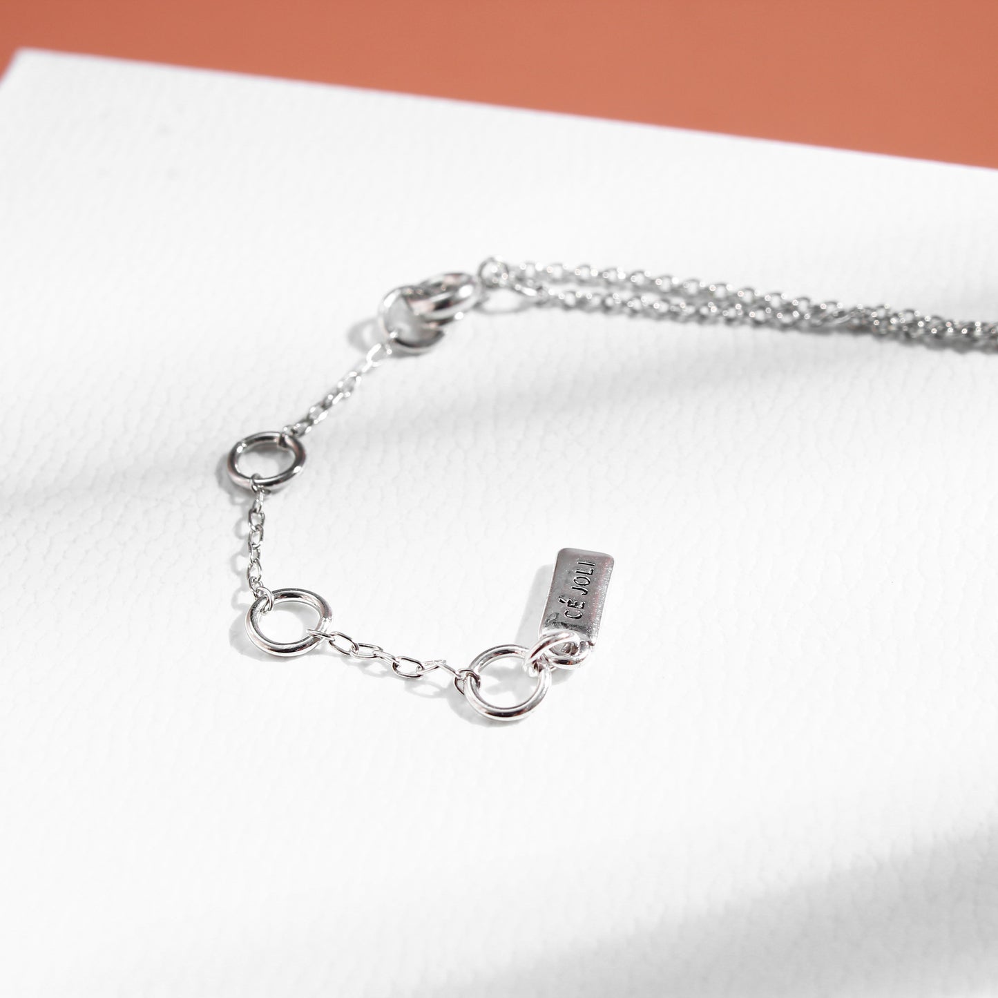 Elegant Curved Crystal - Silver  Necklace
