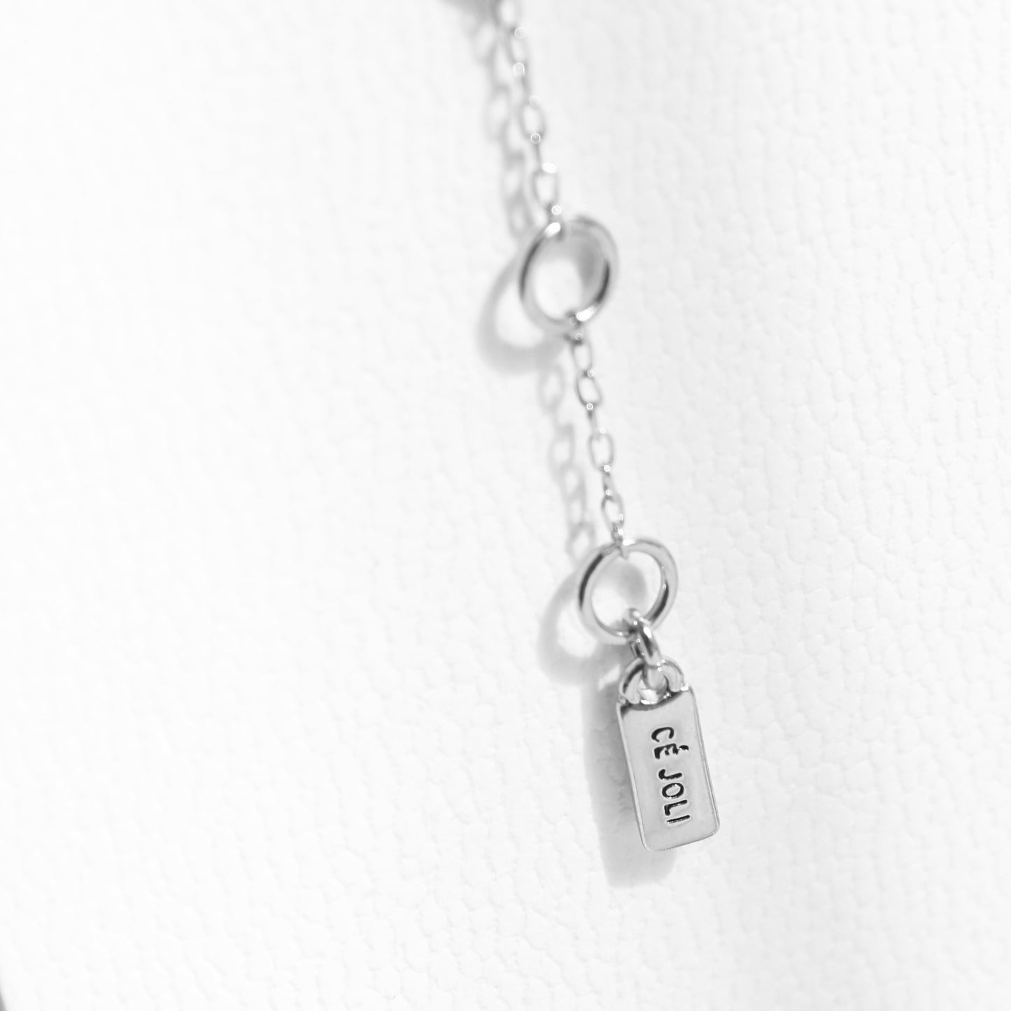 Geometric V - Shape Drop -Silver Necklace