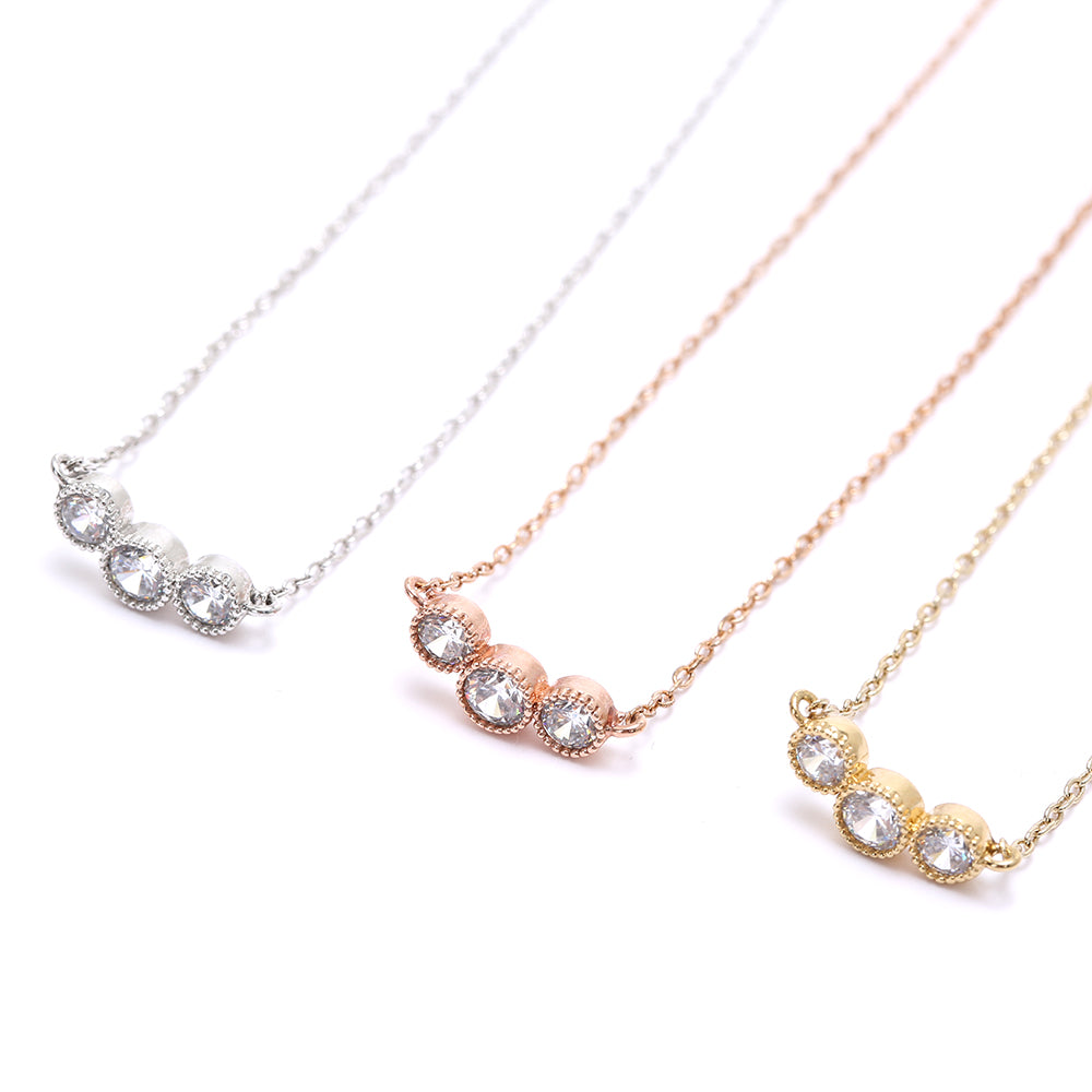 Round Cubic Zirconia Pendent Necklace