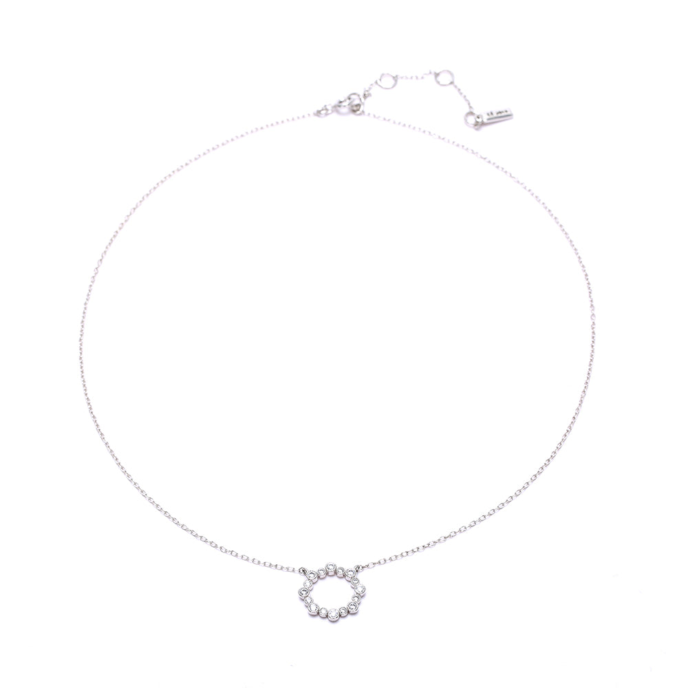 Elegant Circular  - Inlaid Silver Plated Necklace