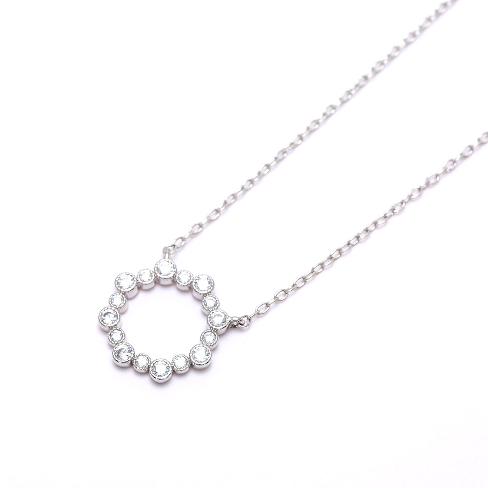 Elegant Circular  - Inlaid Silver Plated Necklace