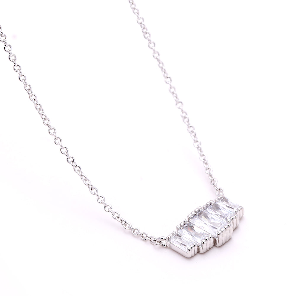 Minimalist Silver Plated Geometric Pendant Necklace