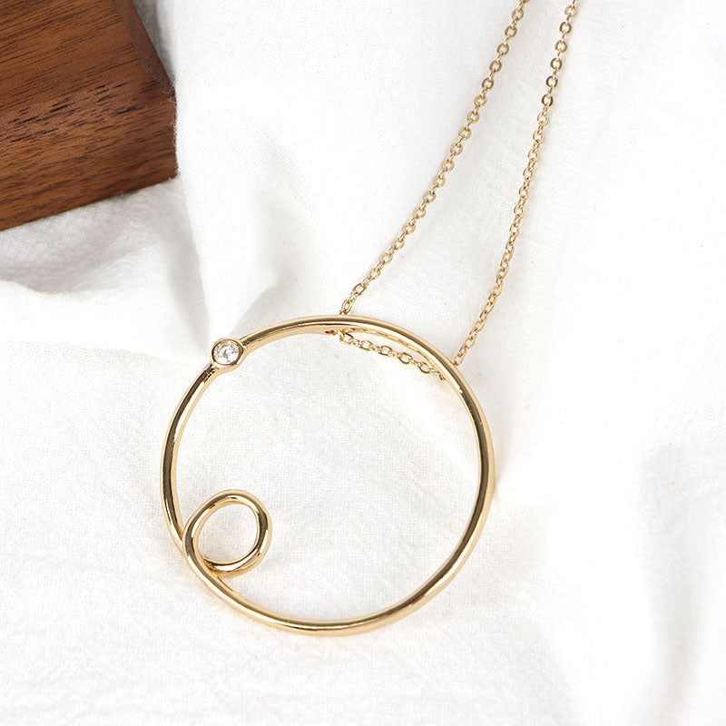 Minimalist Open Circle Pendant Necklace - Gold & Silver Statement Jewelry