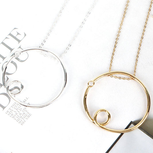 Minimalist Open Circle Pendant Necklace - Gold & Silver Statement Jewelry