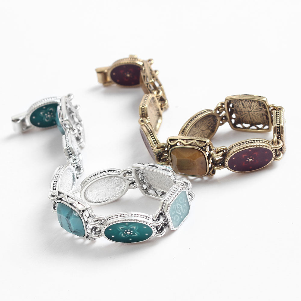 Retro Style Gem-Embedded Bracelet for Women - Unique Desig